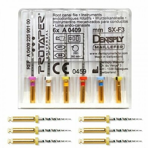 Протейперы машинные  SX-F3 21мм ассорти, 6шт DENTSPLY Maillefer