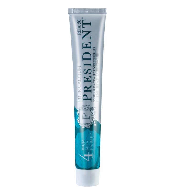 Зубная паста PRESIDENT Four calcium 75г
