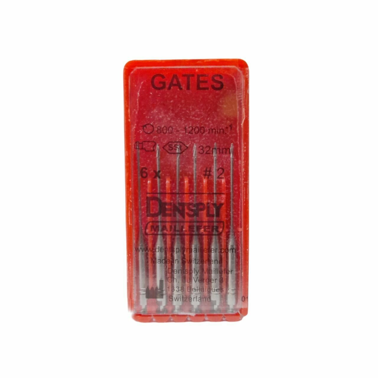 Гейтс Дриль №2   32мм 6шт   DENTSPLY Maillefer