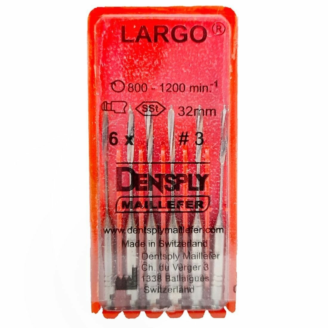 Дрильборы Largo  №3  32мм 6шт DENTSPLY Maillefer