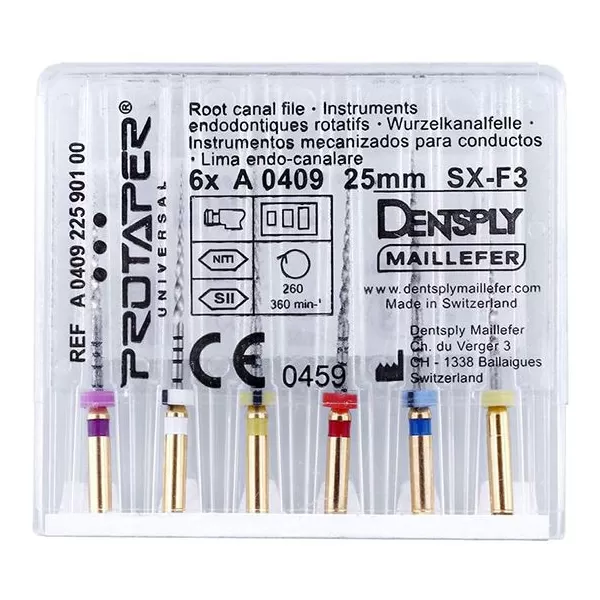 Протейперы машинные  SX-F3 25мм ассорти, 6шт DENTSPLY Maillefer