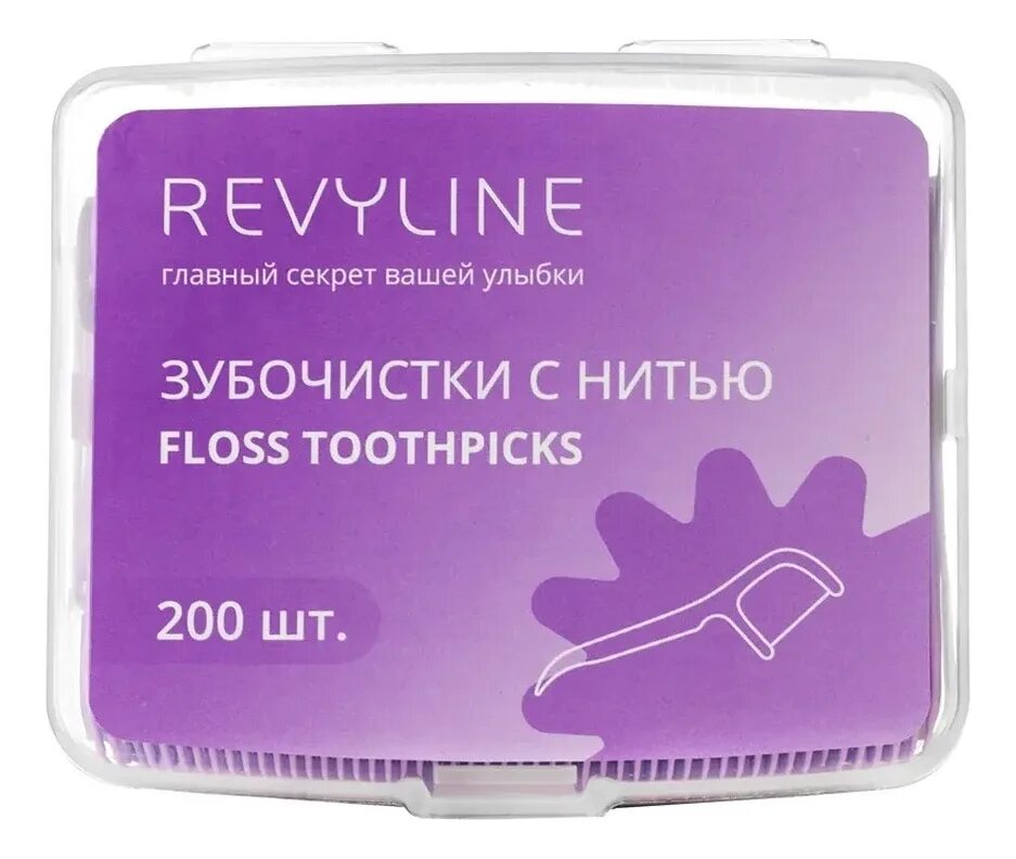 Зубочистки с нитью 200шт  Revyline