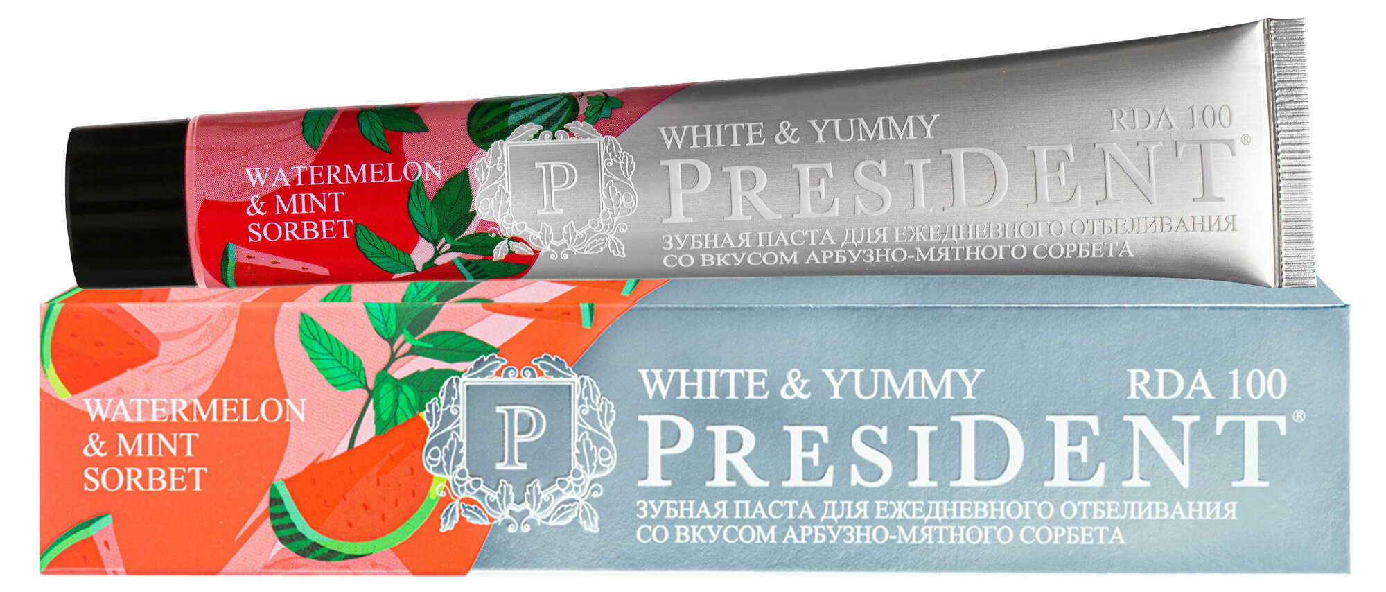 Зубная паста PRESIDENT White Yummy Арбузно-мятный сорбер 75г