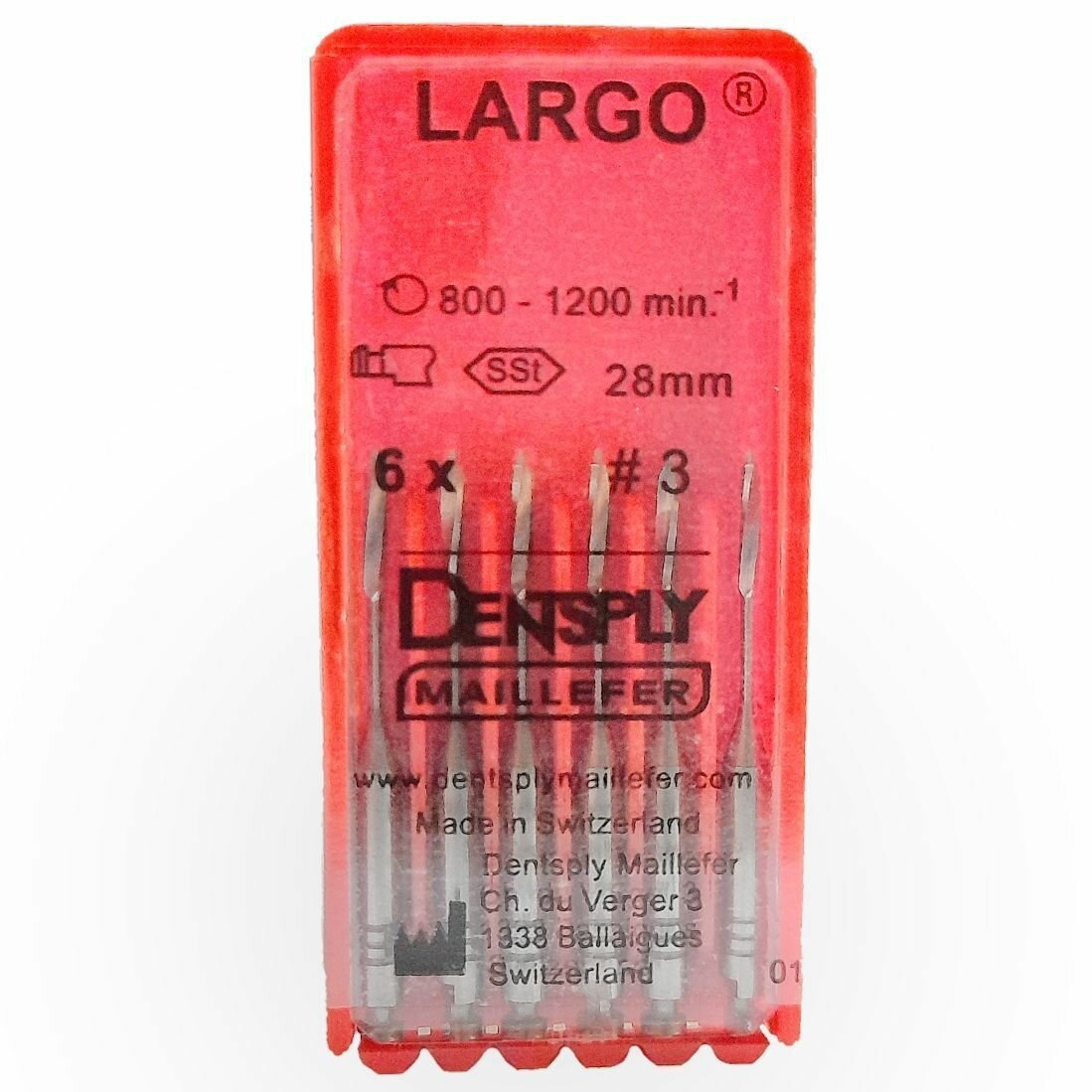 Дрильборы Largo  №3  28мм 6шт DENTSPLY Maillefer