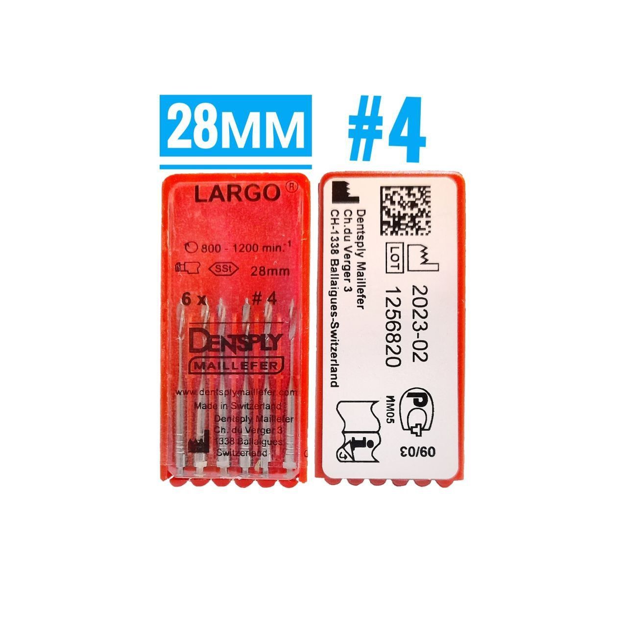 Дрильборы Largo  №4  28мм 6шт DENTSPLY Maillefer