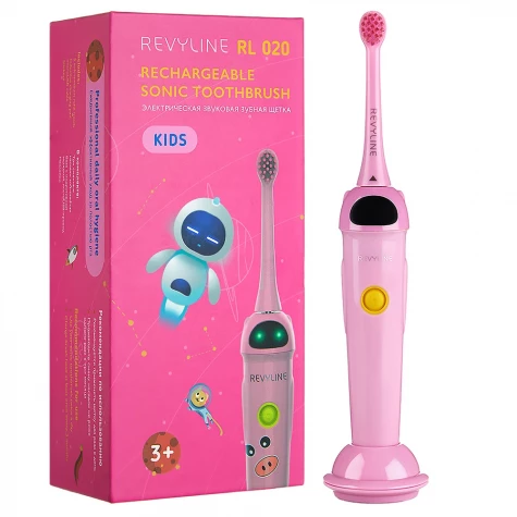 Электрическая зубная щетка детская, розовая RL 020 Kids, Revyline