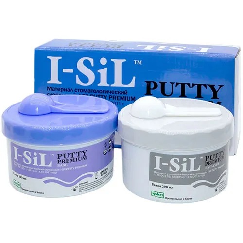 Материалы стом. слепочные I-Sil Putty Premium (Base-290мл+Catalyst-290мл)  Spident