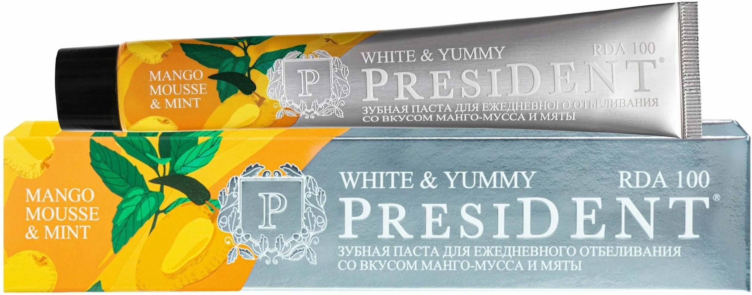 Зубная паста PRESIDENT White Yummy Манго-мусс с мятой 75г