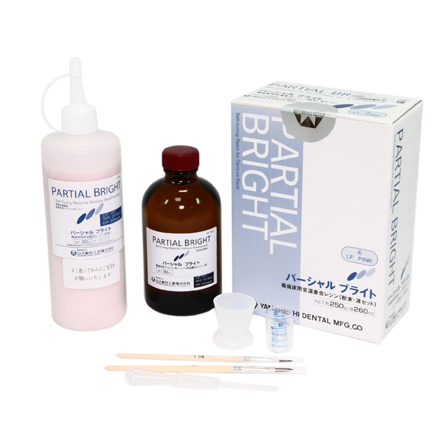 Акриловая самотверд. пластм. Partial Bright для починки и дублир. базисов (LF Pink) 250г. Yamahachi