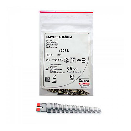 Штифты титан. Unimetric 0.8мм 308-S 25шт   DENTSPLY Maillefer