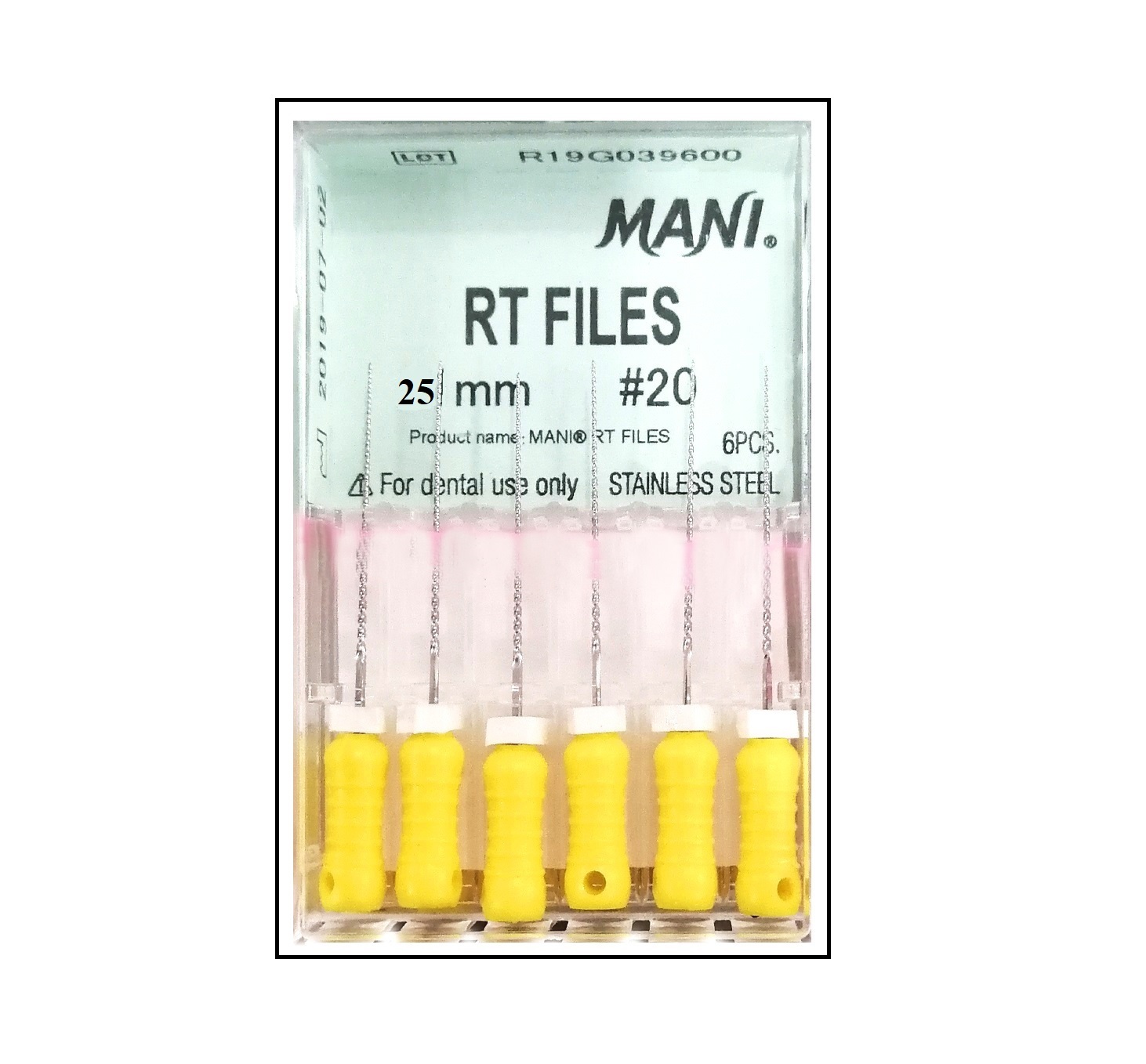 RT- Файлы Mani (6 шт.)- 25 мм. ISO-20 гибкие файлы  с эффективной режущей кромкой