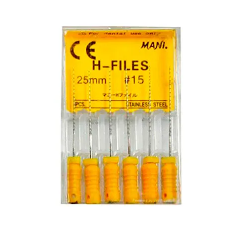 Н-Файлы Mani - корневые буравы ручн 25 мм (6 шт.), ISO - 15