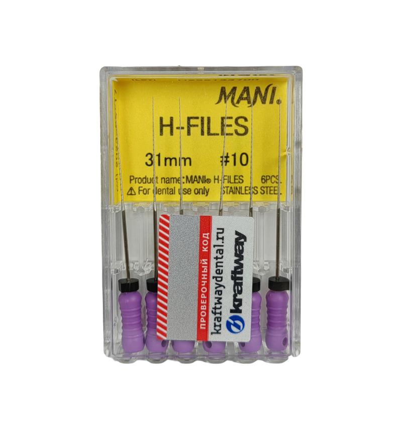 Н-Файлы Mani - корневые буравы ручн 31 мм (6 шт.), ISO - 10