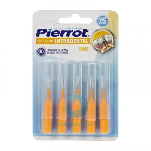 Ершики межзубные Pierrot Fine Interdental (1,2 мм) оранжевые 5шт