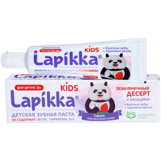 Зубная паста ROCS Lapikka kids 3+  для детей земляничный десерт 45гр