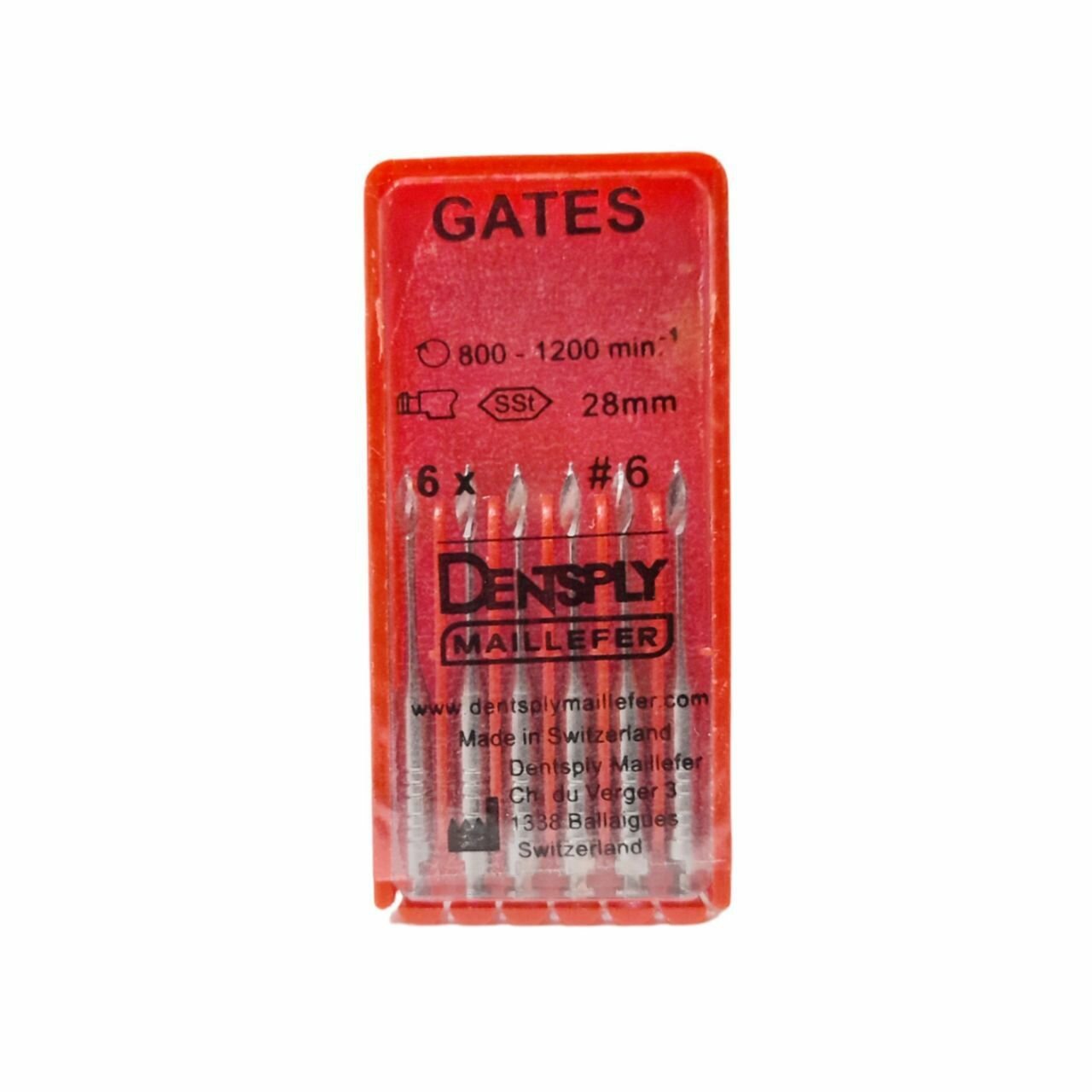 Гейтс Дриль №1-6   28мм 6шт   DENTSPLY Maillefer