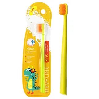 Зубная щетка детская KIDS желтая, от 3 до 12 лет, S4800, Revyline