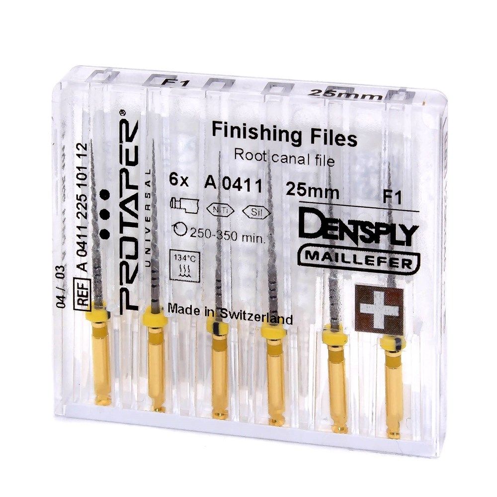 Протейперы машинные  F1 25мм желтые,  6шт DENTSPLY Maillefer