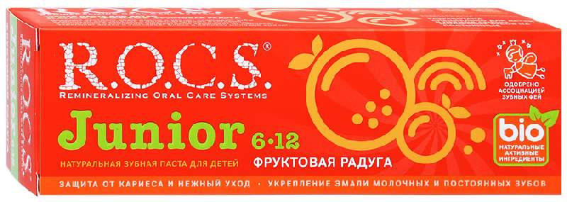 Зубная паста ROCS Junior Фруктовая радуга 74гр