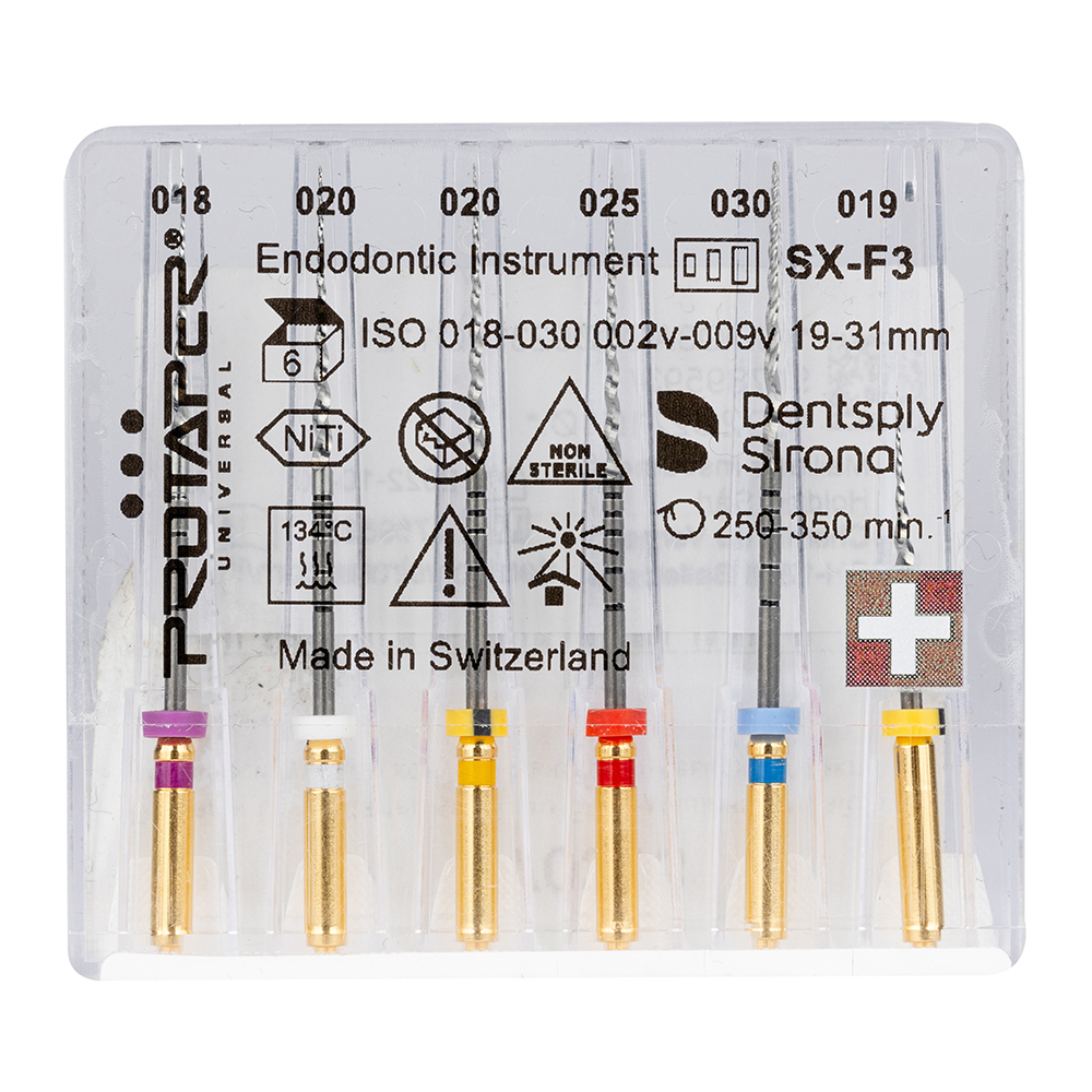Протейперы машинные  SX-F3 31мм ассорти + эдоорганайзер, 6шт DENTSPLY Maillefer